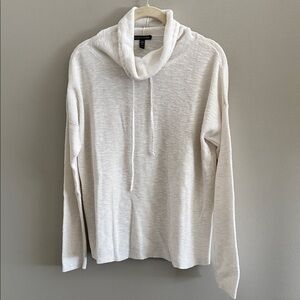 Eileen Fisher White Linen and Cotton Blend Sweater